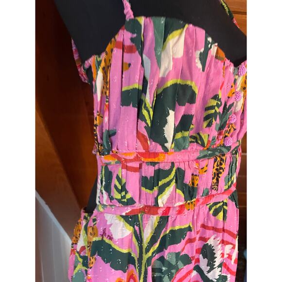 NWT Farm Rio Leopard Forest Cotton Backless Midi Dress sz XL - Picture 7 of 10